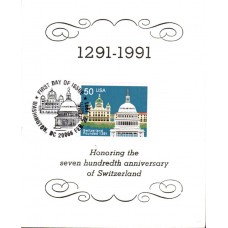 #2532 Founding of Switzerland Reid Maxi FDC