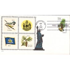 #1971 Maine Birds - Flowers Ries FDC