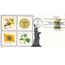 #1982 New Jersey Birds - Flowers Ries FDC
