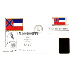 #1652 Mississippi State Flag RLG FDC