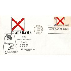 #1654 Alabama State Flag RLG FDC