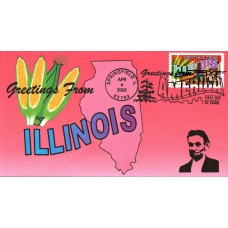 #3573 Greetings From Illinois Romp FDC