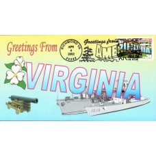 #3606 Greetings From Virginia Romp FDC