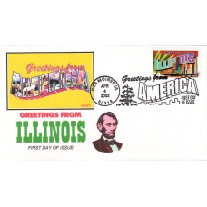 #3573 Greetings From Illinois Sheky FDC