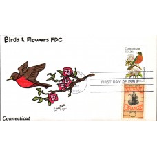 #1959 Connecticut Birds - Flowers Combo Slyter FDC