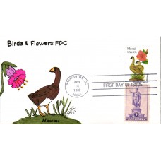 #1963 Hawaii Birds - Flowers Combo Slyter FDC