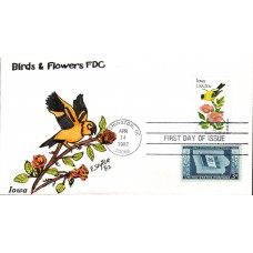 #1967 Iowa Birds - Flowers Combo Slyter FDC