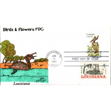 #1970 Louisiana Birds - Flowers Combo Slyter FDC