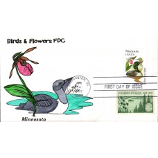 #1975 Minnesota Birds - Flowers Combo Slyter FDC