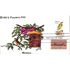 #1978 Montana Birds - Flowers Combo Slyter FDC