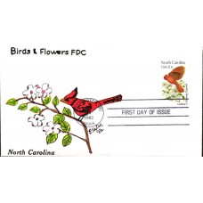 #1985 North Carolina Birds - Flowers Slyter FDC