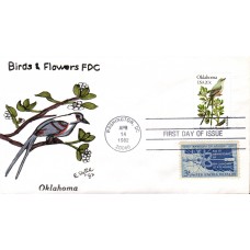#1988 Oklahoma Birds - Flowers Combo Slyter FDC