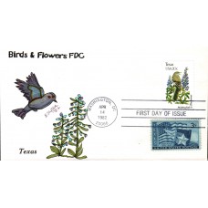 #1995 Texas Birds - Flowers Combo Slyter FDC