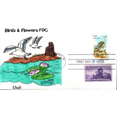 #1996 Utah Birds - Flowers Combo Slyter FDC