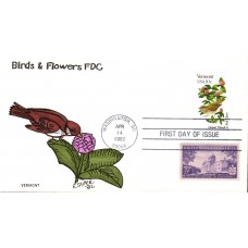 #1997 Vermont Birds - Flowers Combo Slyter FDC