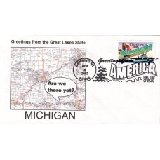 #3582 Greetings From Michigan Southport FDC