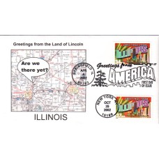 #3708 Greetings From Illinois Dual Southport FDC