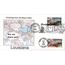 #3713 Greetings From Louisiana Dual Southport FDC