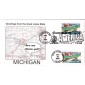 #3717 Greetings From Michigan Dual Southport FDC