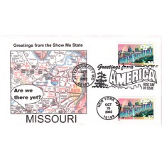 #3720 Greetings From Missouri Dual Southport FDC