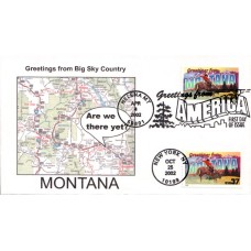 #3721 Greetings From Montana Dual Southport FDC