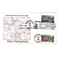 #3724 Greetings From New Hampshire Dual Southport FDC