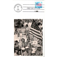 #2278 Flag and Clouds Spiro FDC