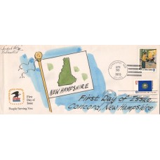 #1641 New Hampshire State Flag Dual Unknown FDC