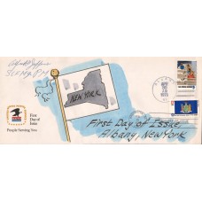 #1643 New York State Flag Dual Unknown FDC