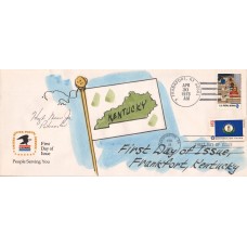 #1647 Kentucky State Flag Dual Unknown FDC