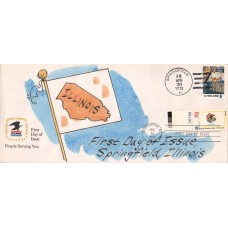 #1653 Illinois State Flag Dual Unknown FDC