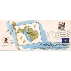 #1658 Michigan State Flag Dual Unknown FDC