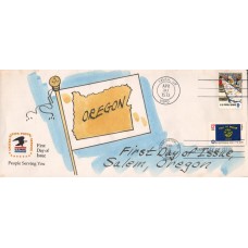 #1665 Oregon State Flag Dual Unknown FDC