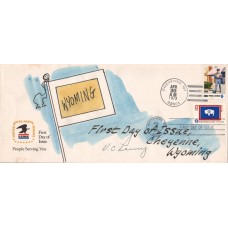 #1676 Wyoming State Flag Dual Unknown FDC