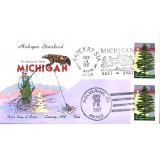 #2246 Michigan Statehood Dual Van FDC