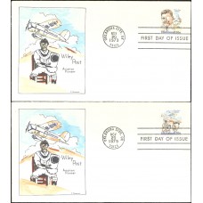 #C95-96 Wiley Post Watercolors FDC Set