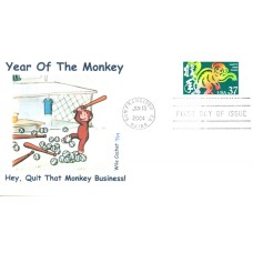 #3832 Year of the Monkey Wile FDC